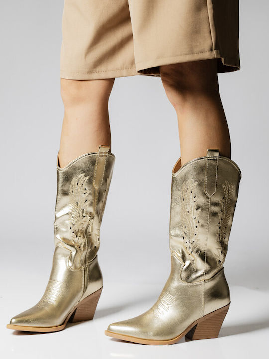 Women's Cowboy Boots Gold