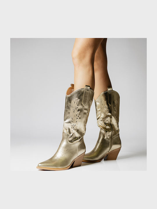 Women's Cowboy Boots Gold