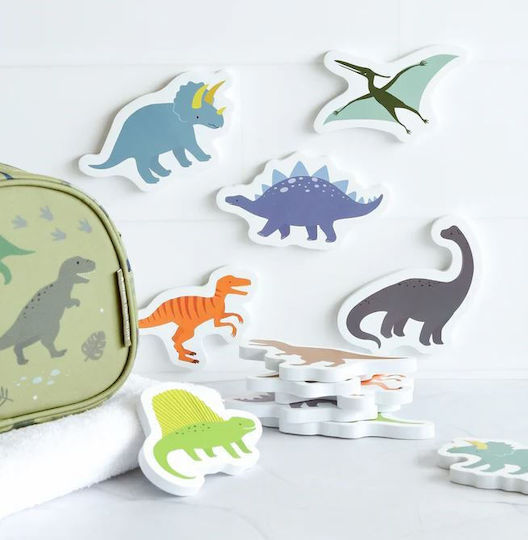 A Little Lovely Company Water Coloring Book and Water Puzzle Dinosaurs Bath Toy