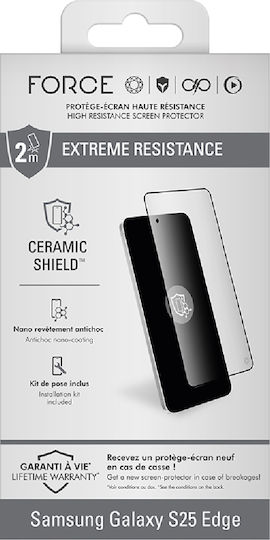 Force Glass Screen Protector Galaxy S25 Edge Ceramicshield 2.5d 10h Tempered Glass Transparent