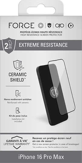 Force Glass Screen Protector Iphone 16 Pro Max Ceramicshield 2.5d In 10h Tempered Glass Transparent