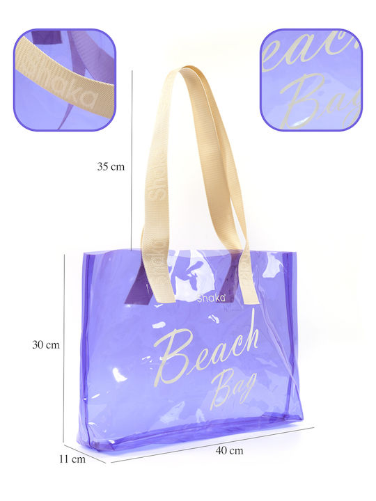 Kunststoff Strandtasche mit Hut Lila