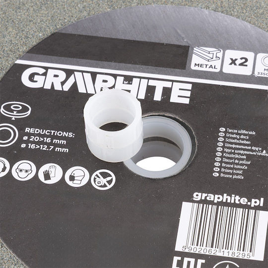 Graphite Grinding Discs 125 X 20 16 12.7 X 16 Mm P60 2 Pcs