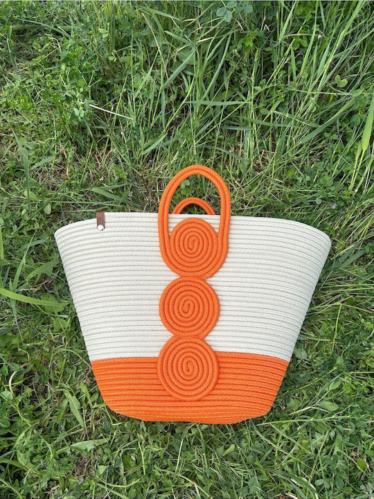 Wicker Orange Beach Bag