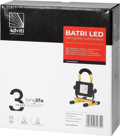 Orno Rechargeable Jobsite Light LED IP65 with Brightness up to 800lm Adviti