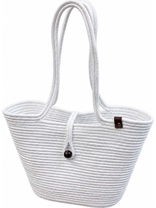 White Wicker Beach Bag