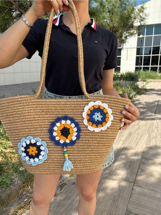 Wicker Beach Bag Multicolour