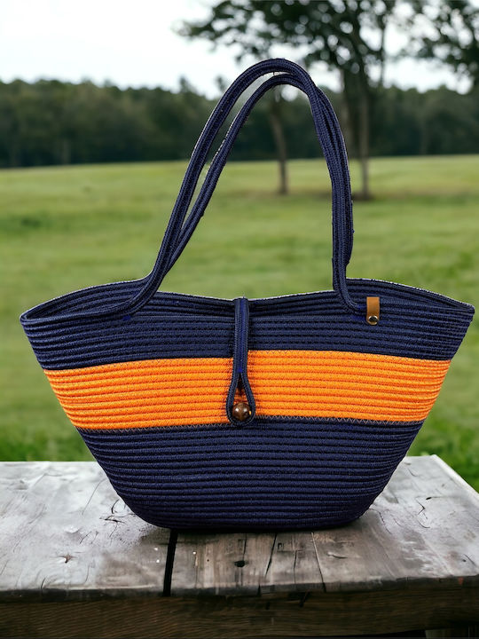 Wicker Orange Beach Bag