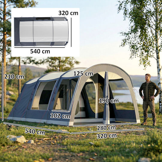 Outsunny Camping Tent Tunnel Blue 4 Seasons For 4 People 540x320x210cm