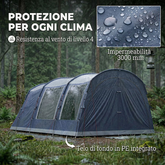 Outsunny Camping Tent Tunnel Blue 4 Seasons For 4 People 540x320x210cm