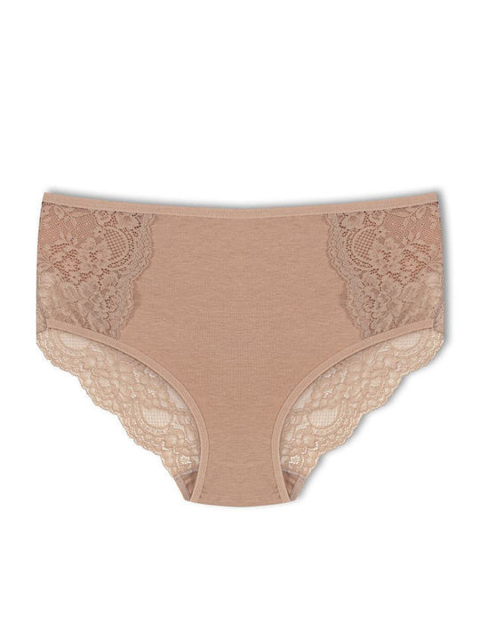 Baumwoll Hohe Taille Damen-Slip 3er Pack mit Spitze