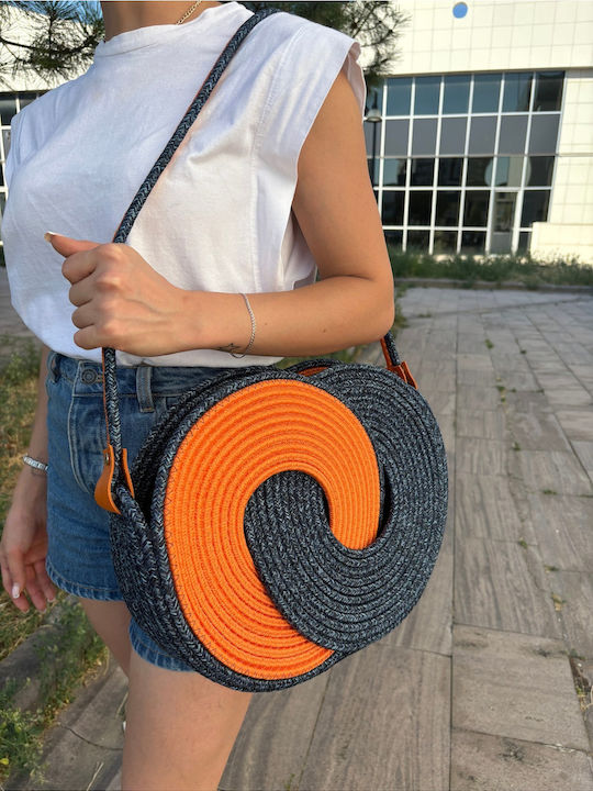 Wicker Orange Beach Bag