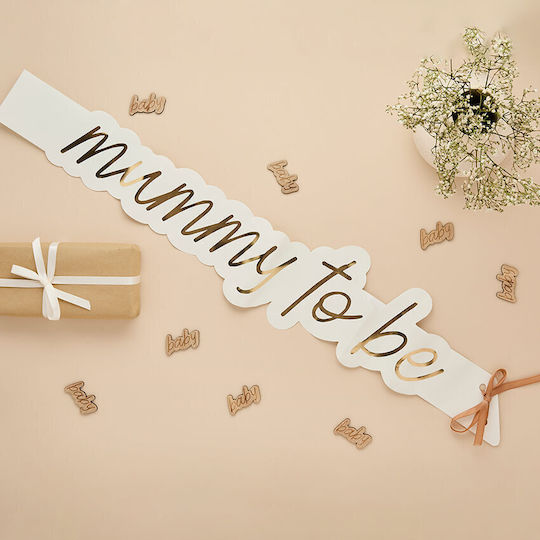 Лента "Mummy To Be" Бяла Златни Букви A Little Dream