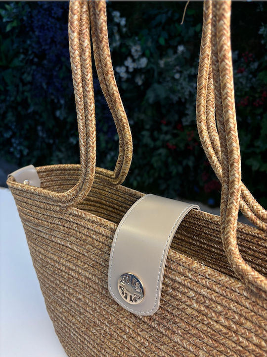 Wicker Grey Beach Bag