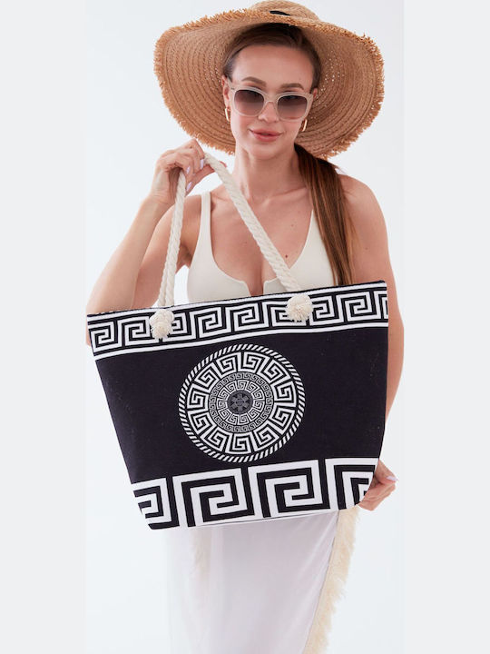 Stoff Strandtasche Schwarz