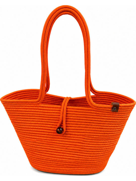 Wicker Beach Bag Orange