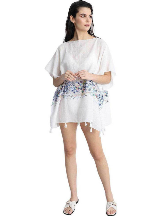 Doca Women's Mini Caftan Beachwear White