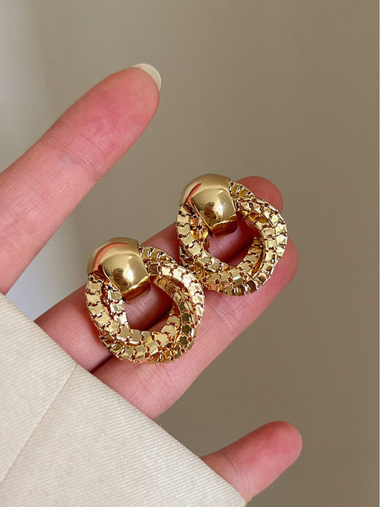 Gold Plated Earrings with Stones