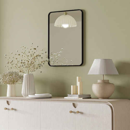 HomCom Oglindă De Baie Rectangulară Din Metal 50x70cm Neagră