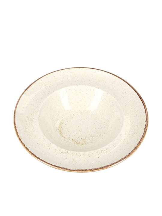 Porland Πιάτο Βαθύ Μπεζ με Διάμετρο 26cm