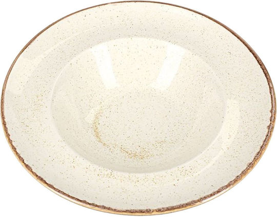 Porland Πιάτο Βαθύ Μπεζ με Διάμετρο 26cm