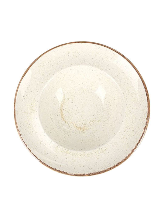 Porland Πιάτο Βαθύ Μπεζ με Διάμετρο 26cm