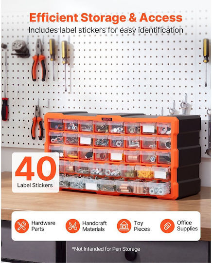 Vevor Plastic Tool Drawer with 40 Sorters