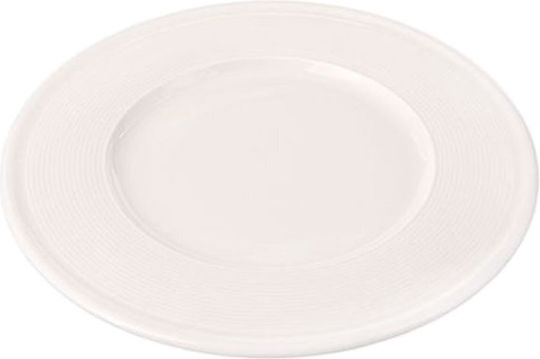 Porland Aluminite Line Serving Plate Shallow Made of Porcelain White with Diameter 20cm