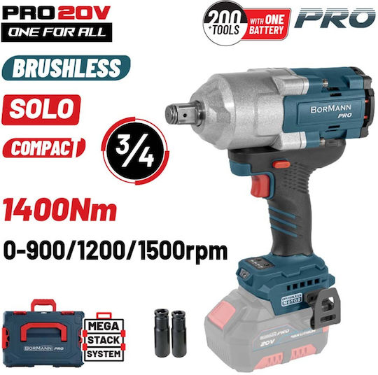 Bormann Pro BBP5391CA Brushless Μπουλονόκλειδο Μπαταρίας 20V Solo με Υποδοχή 3/4"