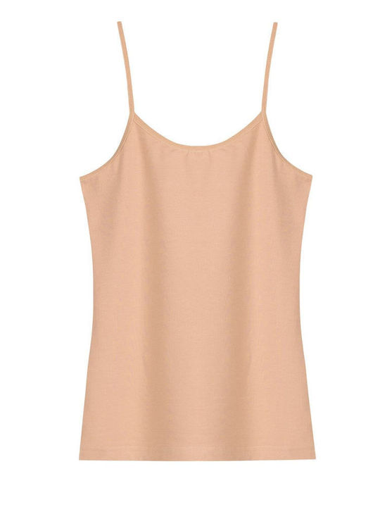Sleeveless Cotton Brown Women's T-Shirt