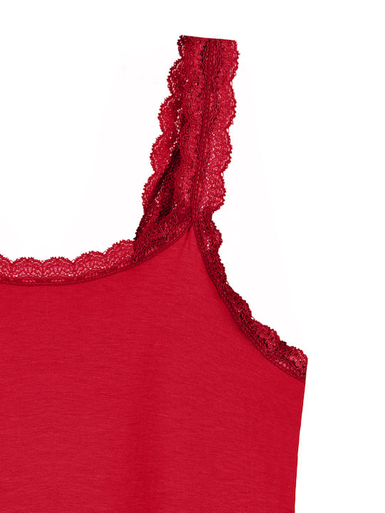 Sleeveless Cotton Red Women's Undershirt Sleeveless Cotton Red Women's Undershirt