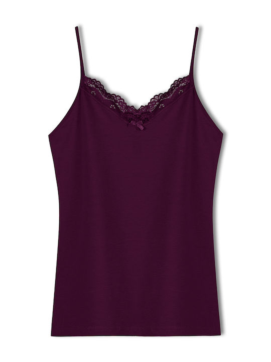 Sleeveless Cotton Purple Women's T-Shirt
