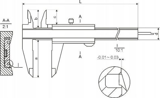 Gimex Caliper 150 Maua 0.05 Sq Without Paralaxa