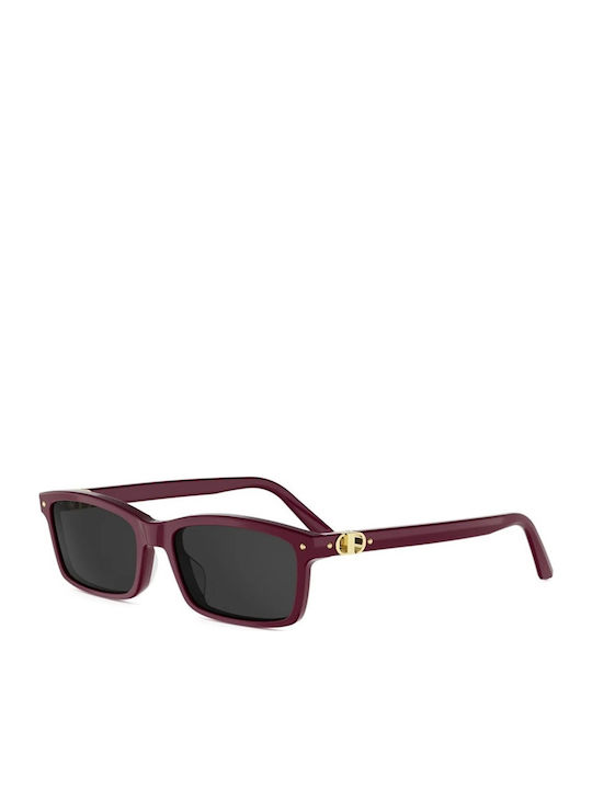 Dior Unisex Sunglasses with Burgundy Horn-Rimmed Frame and Burgundy Lens