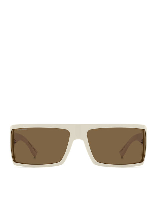 Dsquared2 Men's Sunglasses with Beige Horn-Rimmed Frame and Beige Lens