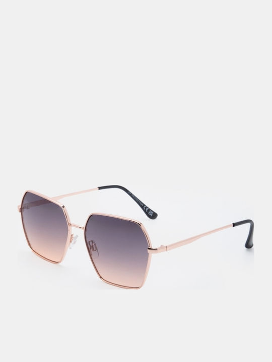 Luigi Unisex Sunglasses with Pink Metallic Frame and Pink Lens