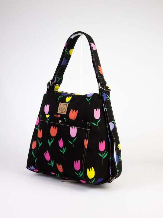Stoff Damen Handtasche Rucksack Mehrfarbig