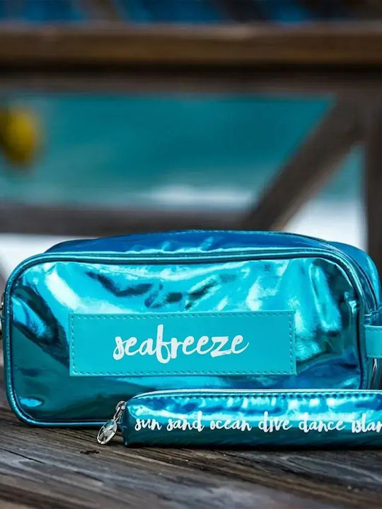 Дамски Козметичен Несесер Sanddollar Seabreeze 504-4-1 B17830 Водоустойчив PVC XL 24.5 X 11.5 См Металически Тюркоазен
