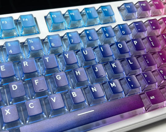 Ajazz MK87 Pro Wireless Gaming Mechanical Keyboard Tenkeyless with RGB Lighting English US Transparent Gradient Blue-Purple Pink-Orange