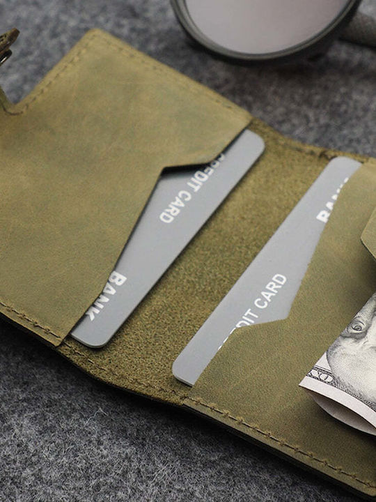 Hiker Кожено мъжко портмоне с RFID Зелен