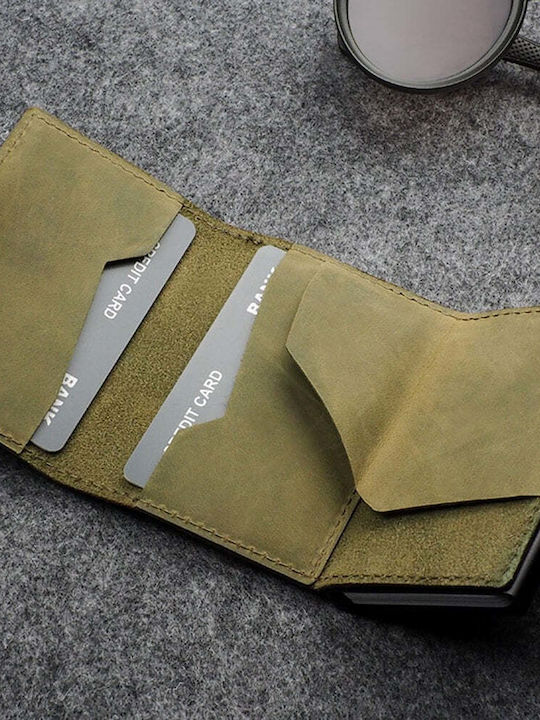 Hiker Кожено мъжко портмоне с RFID Зелен