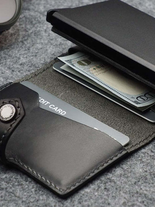 Hiker Leder Herrenbrieftasche mit RFID Schwarz