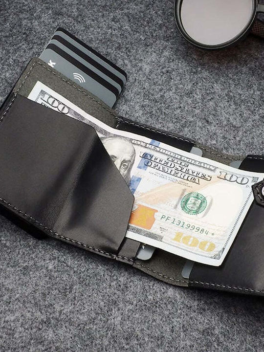 Hiker Leder Herrenbrieftasche mit RFID Schwarz