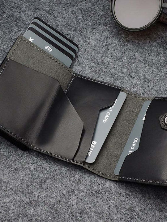 Hiker Leder Herrenbrieftasche mit RFID Schwarz
