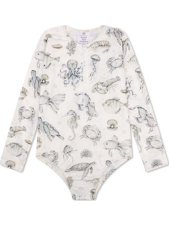 Swim Essentials Kids One-Piece Swimwear With Long Sleeve Girls Sea Life