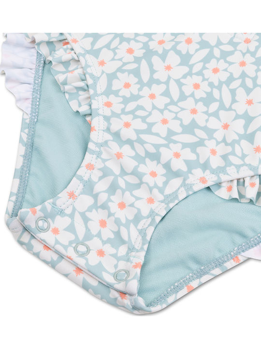 Swim Essentials Costum De Baie Pentru Copii Întreg Cu Mâneci Lungi Green Flowers