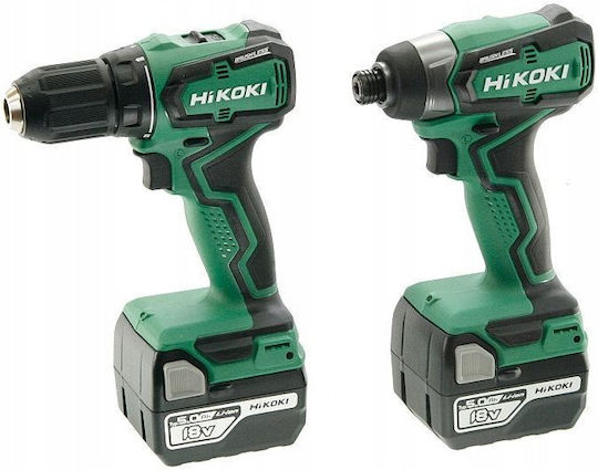 Hikoki KC18DD Сет Двигател за бормашина & Ударна бормашина 18V с 2 батерии 5Ах