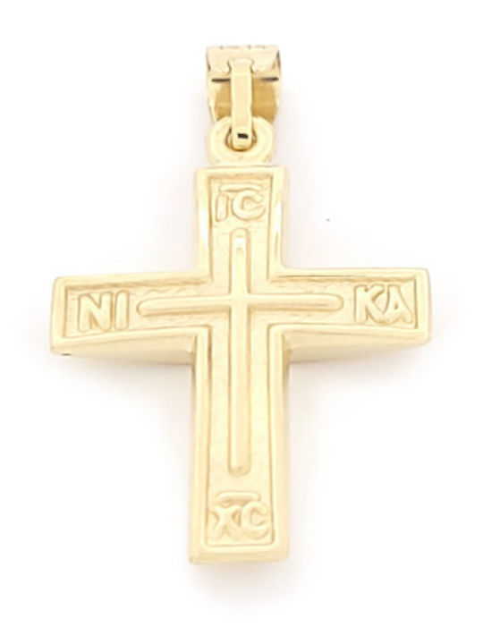 Männlicher Vergoldeter Kreuz 14K Beidseitig mit Kette