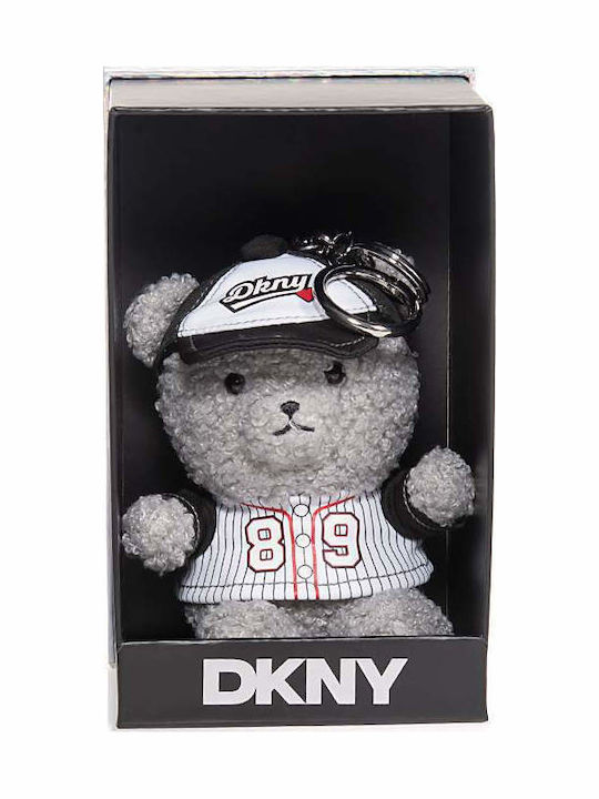 DKNY Women's Keychain Boxed Bear Charm Grey