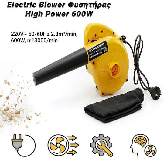 Unique Power High Power Издухвател Чанта за ръка Електрически 600W